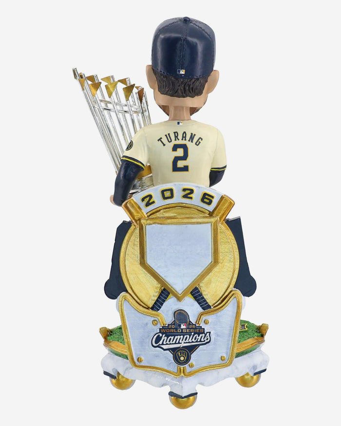 Brice Turang Milwaukee Brewers 2026 World Series Champions Celebration Bobblehead FOCO - FOCO.com