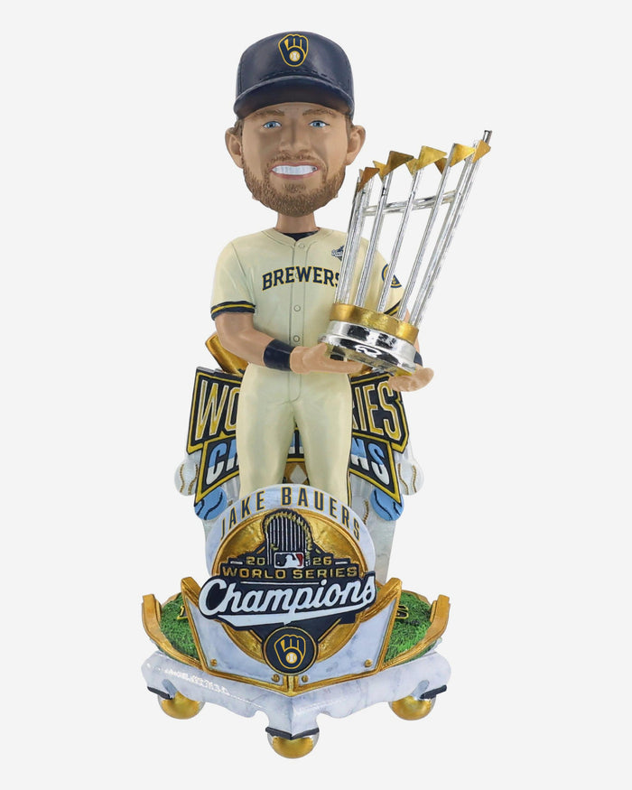 Jake Bauers Milwaukee Brewers 2026 World Series Champions Celebration Bobblehead FOCO - FOCO.com