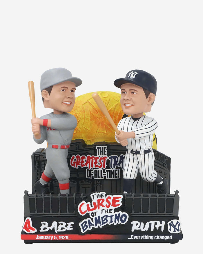 Babe Ruth Boston Red Sox & New York Yankees Curse of the Bambino Dual Bobblehead FOCO - FOCO.com