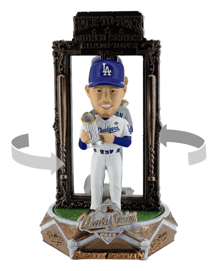 Freddie Freeman Los Angeles Dodgers 2025 Back To Back World Series Champions Dual Spinner Bobblehead FOCO - FOCO.com