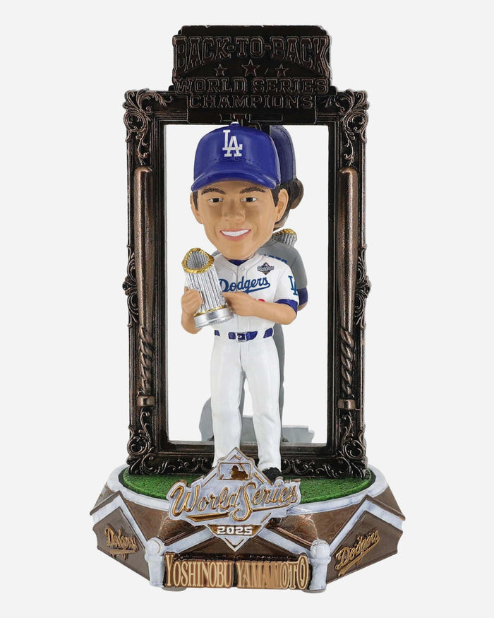 Yoshinobu Yamamoto Los Angeles Dodgers 2025 Back To Back World Series Champions Dual Spinner Bobblehead FOCO - FOCO.com