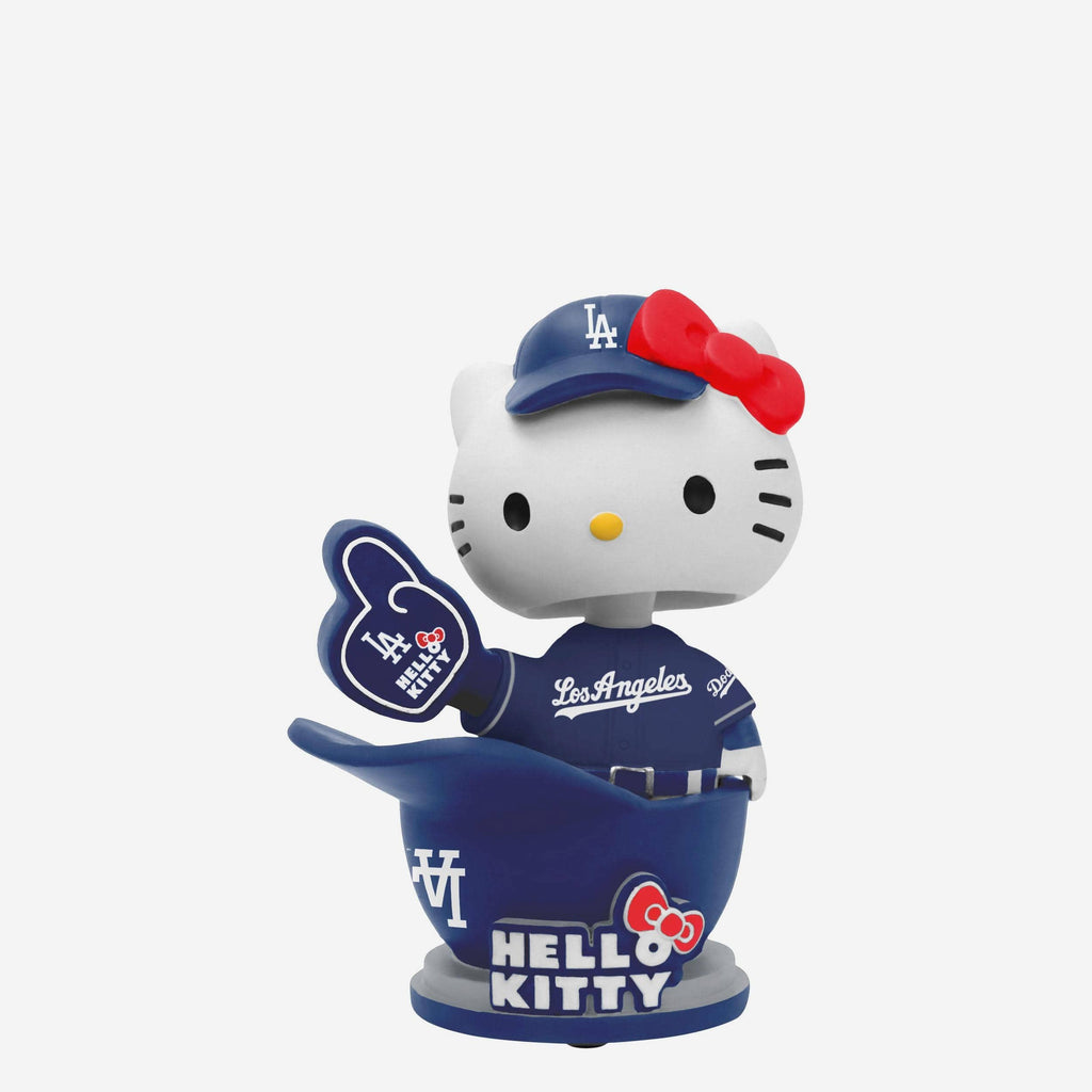 Hello Kitty® Los Angeles Dodgers Baseball Helmet Alternate Blue Jersey Bobblehead FOCO - FOCO.com