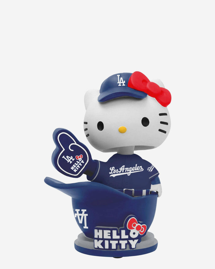 Hello Kitty® Los Angeles Dodgers Baseball Helmet Alternate Blue Jersey Bobblehead FOCO - FOCO.com