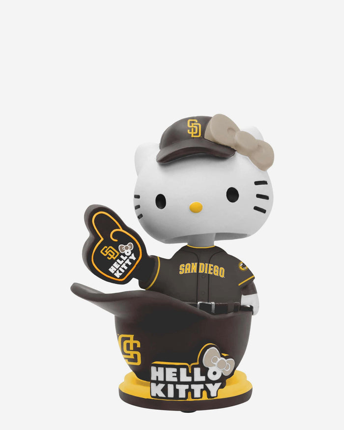 Hello Kitty® San Diego Padres Baseball Helmet Away Jersey Bobblehead FOCO - FOCO.com