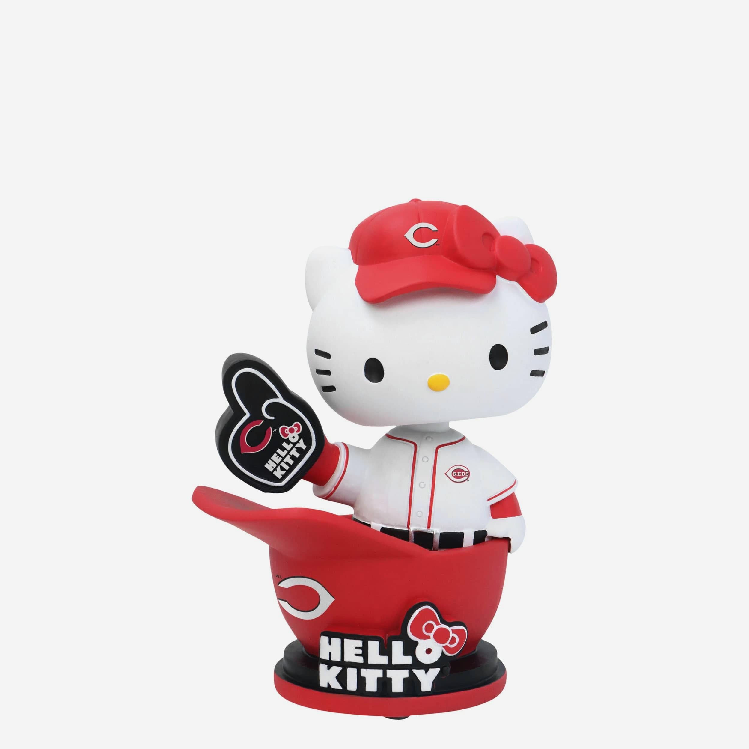Hello Kitty® Cincinnati Reds Baseball Helmet Bobblehead FOCO