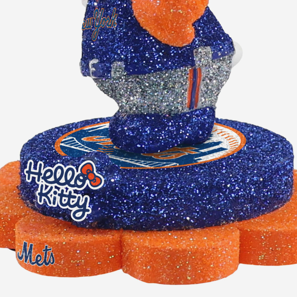 New York Mets Hello Kitty® Glitter Mini Bobblehead FOCO