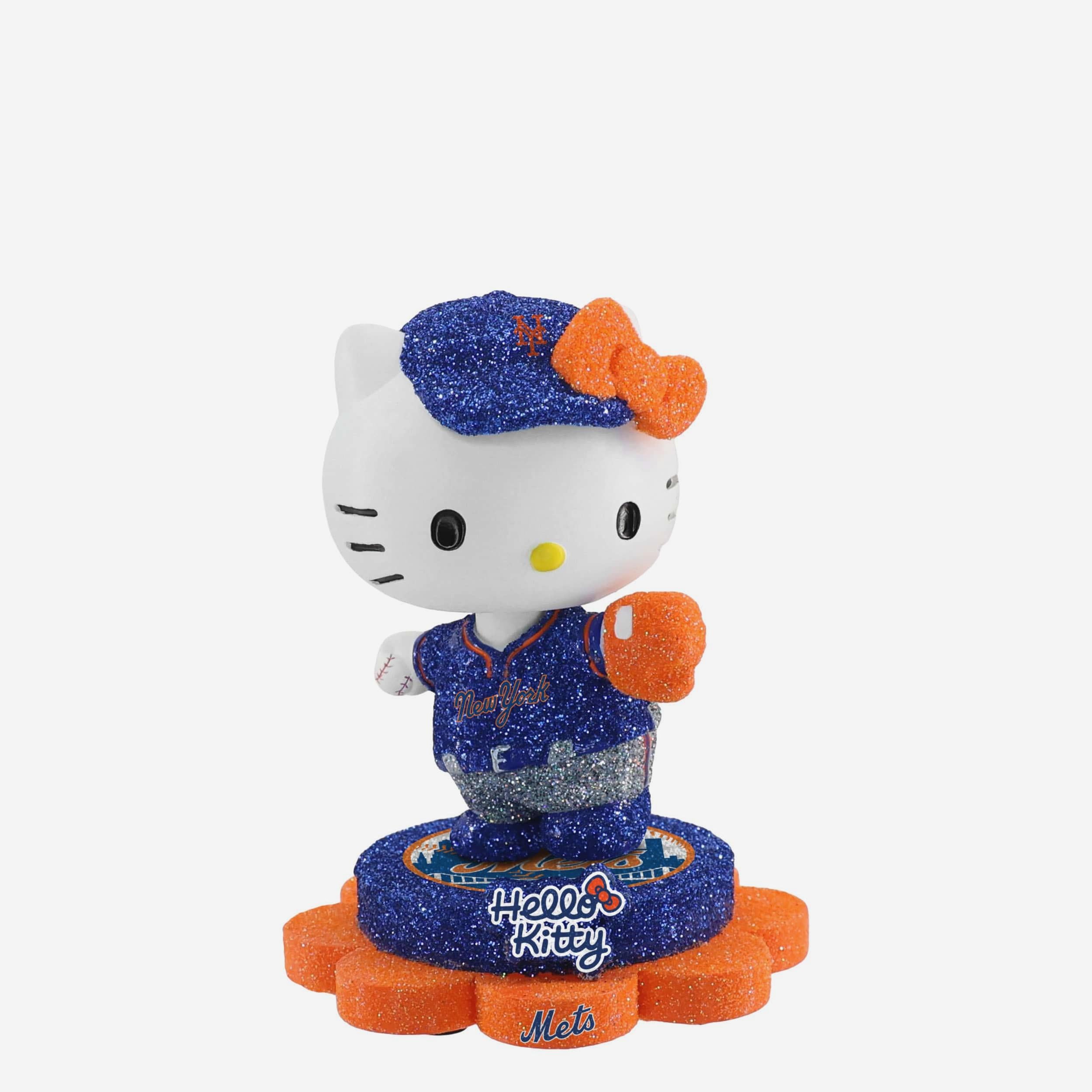 New York Mets Hello Kitty® Glitter Mini Bobblehead FOCO