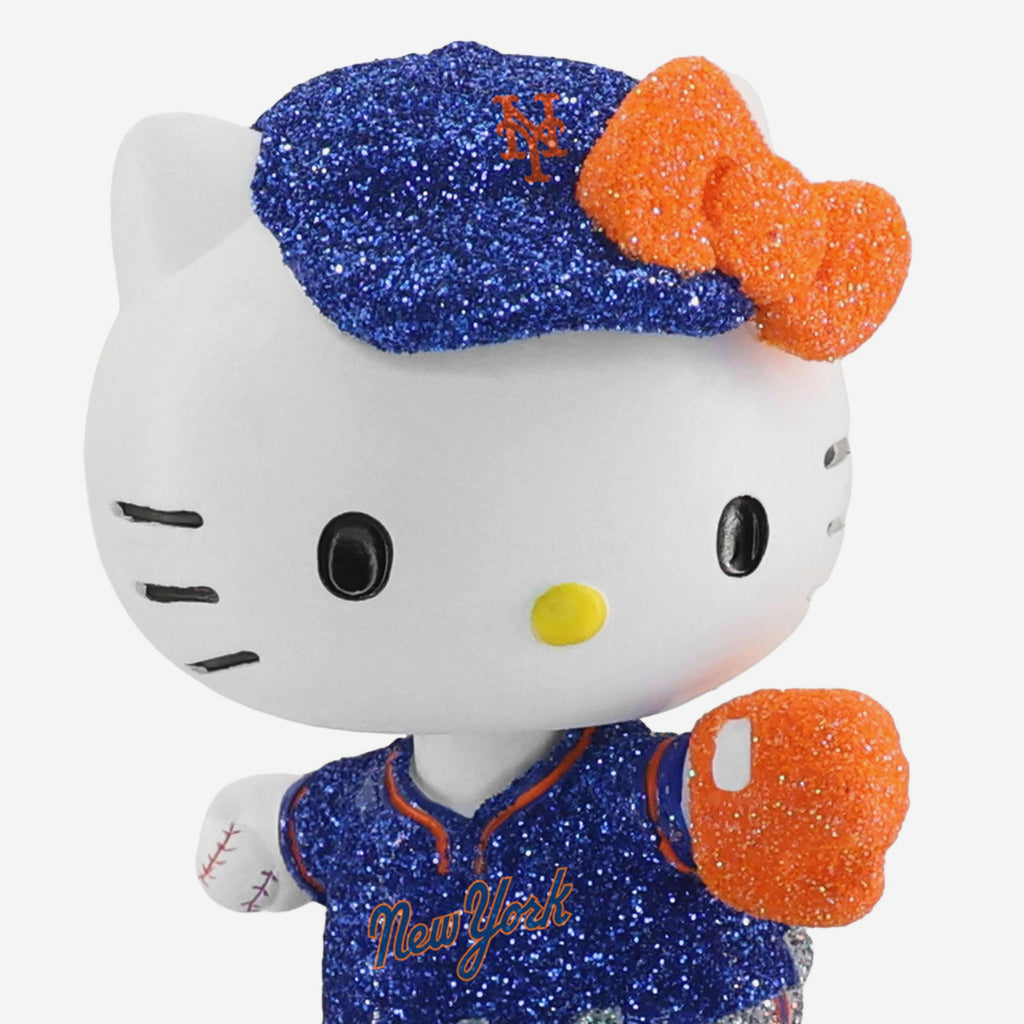 New York Mets Hello Kitty® Glitter Mini Bobblehead FOCO