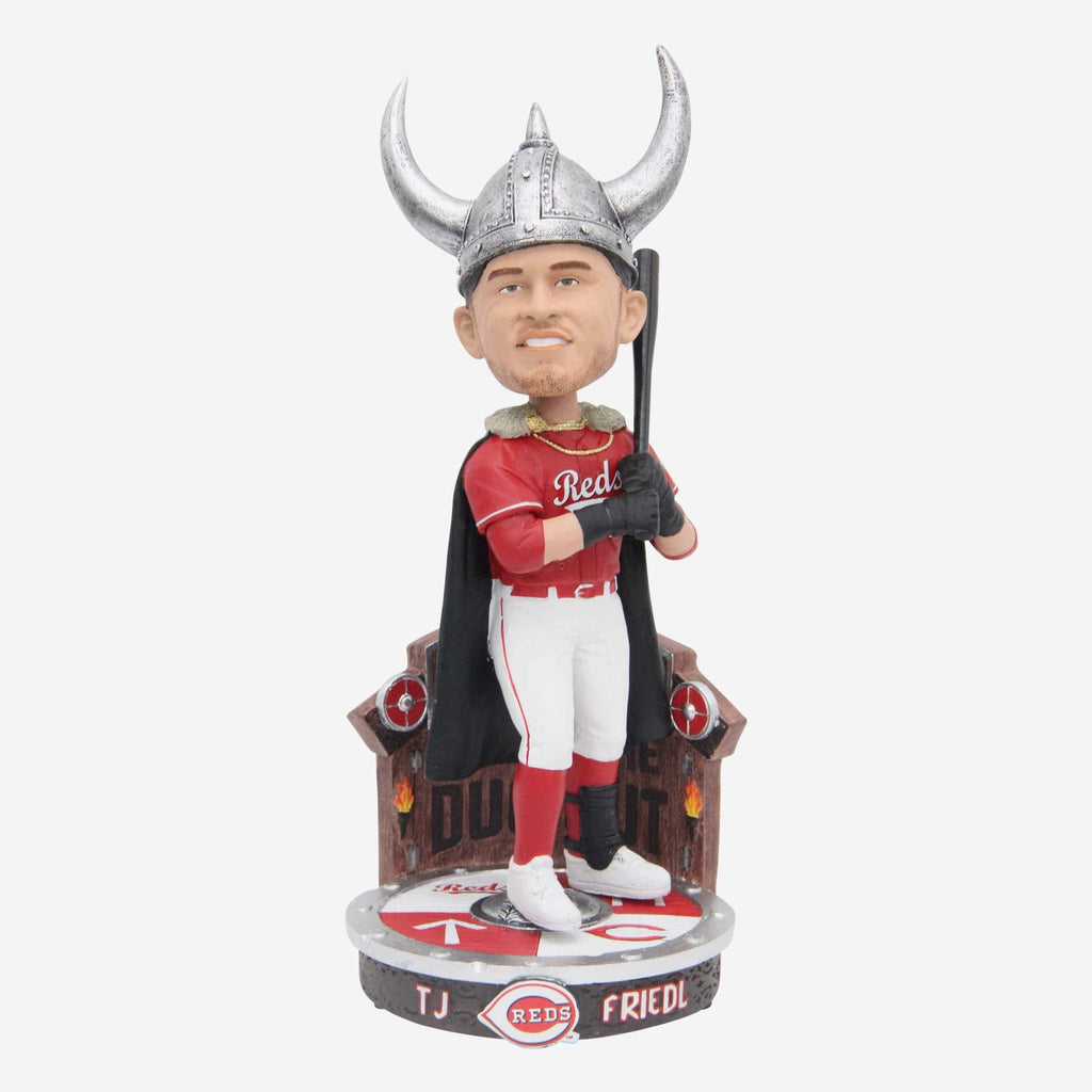 TJ Friedl Cincinnati Reds Viking Hat Home Run Celebration Bobblehead FOCO - FOCO.com