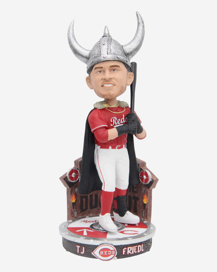 TJ Friedl Cincinnati Reds Viking Hat Home Run Celebration Bobblehead FOCO - FOCO.com