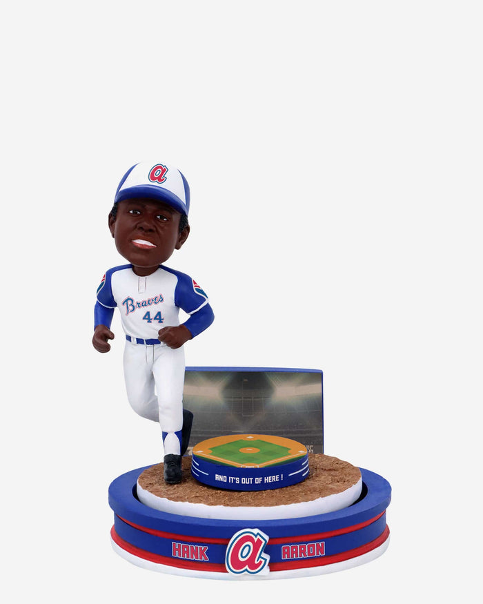 Hank Aaron Atlanta Braves Home Run Spinner Mini Bobblehead Scene FOCO - FOCO.com
