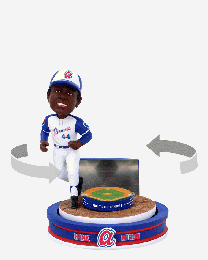 Hank Aaron Atlanta Braves Home Run Spinner Mini Bobblehead Scene FOCO - FOCO.com