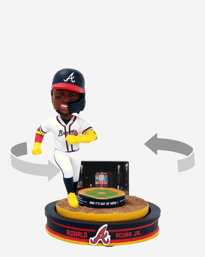 Ronald Acuna Jr Atlanta Braves Home Run Spinner Mini Bobblehead Scene FOCO - FOCO.com