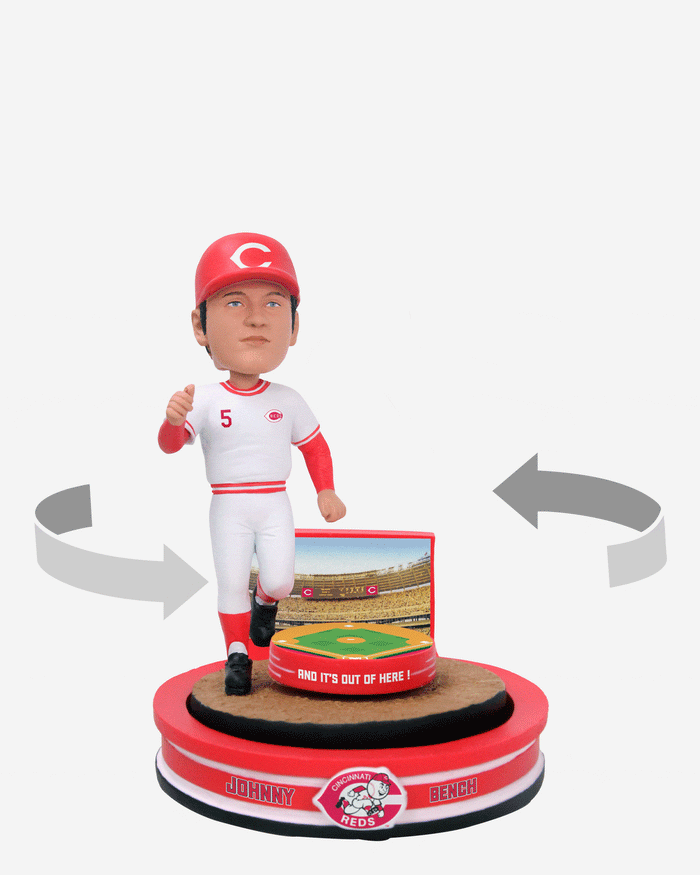 Johnny Bench Cincinnati Reds Home Run Spinner Mini Bobblehead Scene FOCO - FOCO.com