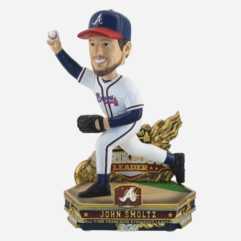 John Smoltz Atlanta Braves All-Time Franchise Strikeouts Leader Bobblehead FOCO - FOCO.com