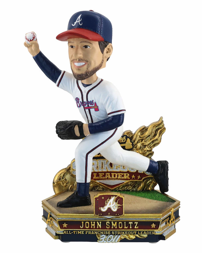 John Smoltz Atlanta Braves All-Time Franchise Strikeouts Leader Bobblehead FOCO - FOCO.com