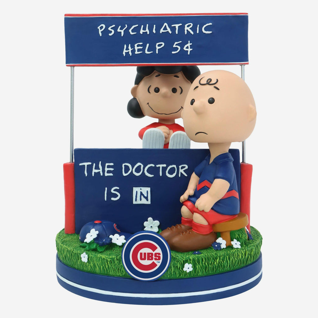Chicago Cubs Lucy & Charlie Brown Peanuts Psychiatry Stand Dual Bobblehead FOCO - FOCO.com