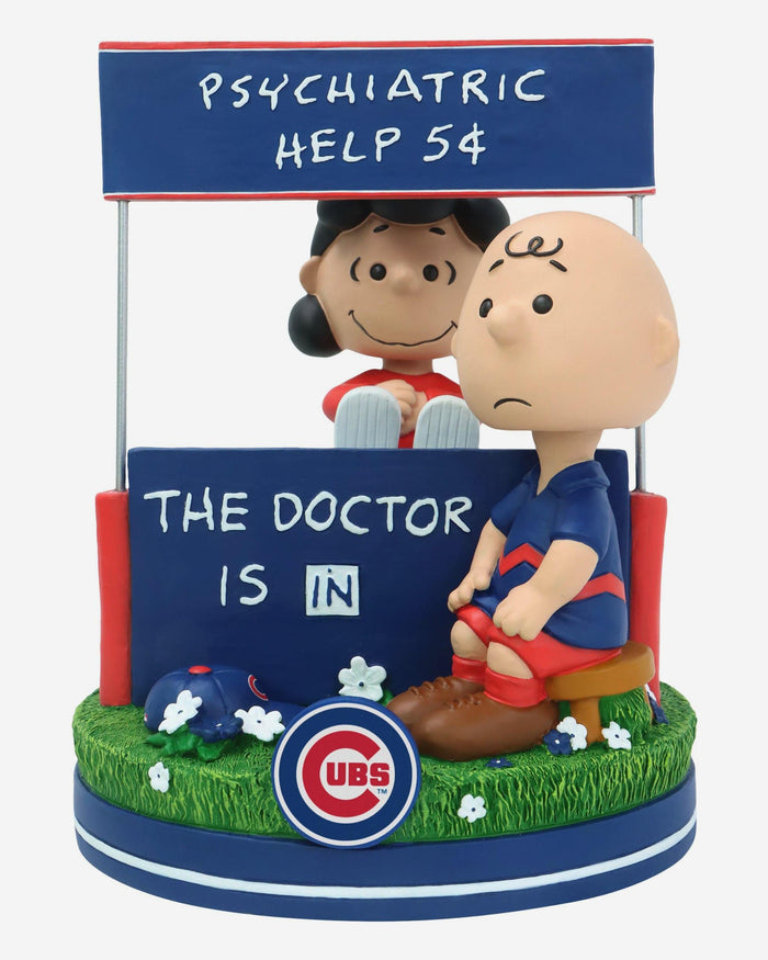 Chicago Cubs Lucy & Charlie Brown Peanuts Psychiatry Stand Dual Bobblehead FOCO - FOCO.com