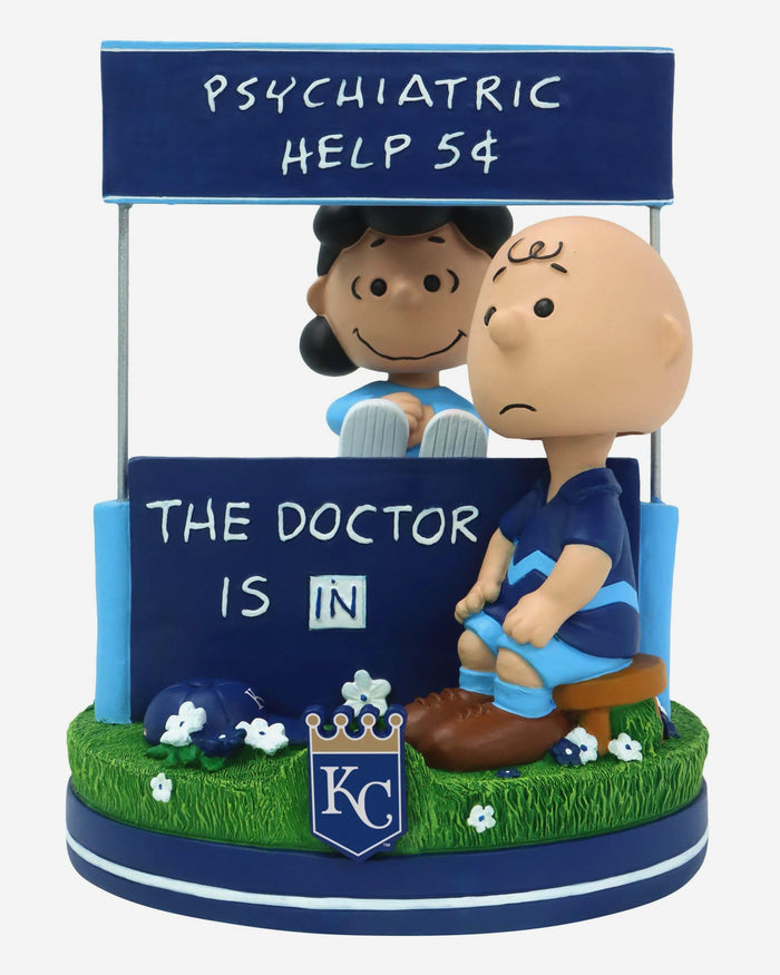 Kansas City Royals Lucy & Charlie Brown Peanuts Psychiatry Stand Dual Bobblehead FOCO - FOCO.com