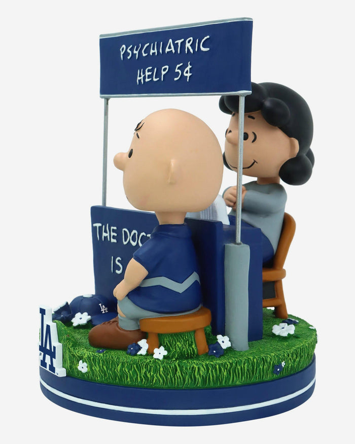 Los Angeles Dodgers Lucy & Charlie Brown Peanuts Psychiatry Stand Dual Bobblehead FOCO - FOCO.com