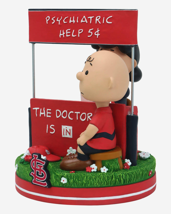 St Louis Cardinals Lucy & Charlie Brown Peanuts Psychiatry Stand Dual Bobblehead FOCO - FOCO.com