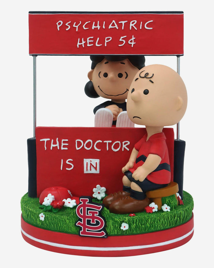 St Louis Cardinals Lucy & Charlie Brown Peanuts Psychiatry Stand Dual Bobblehead FOCO - FOCO.com