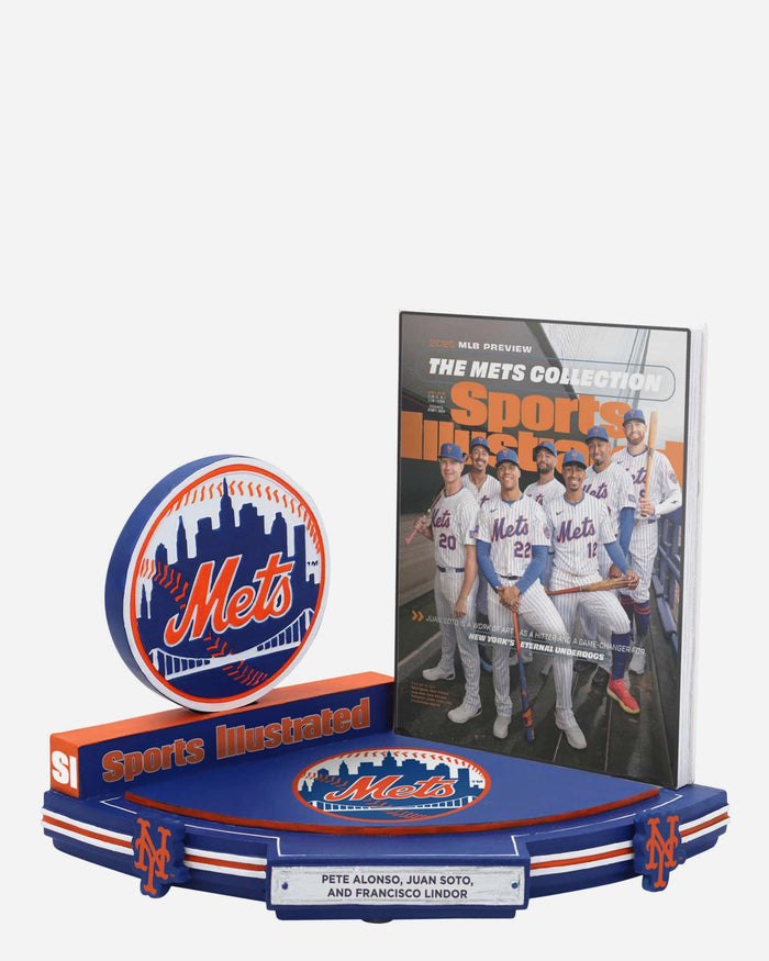Pete Alonso & Juan Soto & Francisco Lindor New York Mets The Mets Collection Sports Illustrated Cover Bobblehead FOCO - FOCO.com