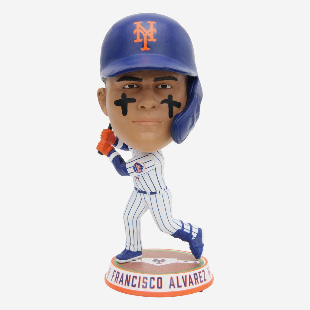 Francisco Alvarez New York Mets Field Stripe Bighead Bobblehead FOCO - FOCO.com