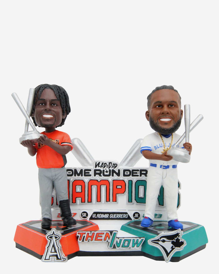 Vladimir Guerrero Sr & Jr Los Angeles Angels & Toronto Blue Jays Home Run Derby Champions Then and Now Bobblehead FOCO - FOCO.com