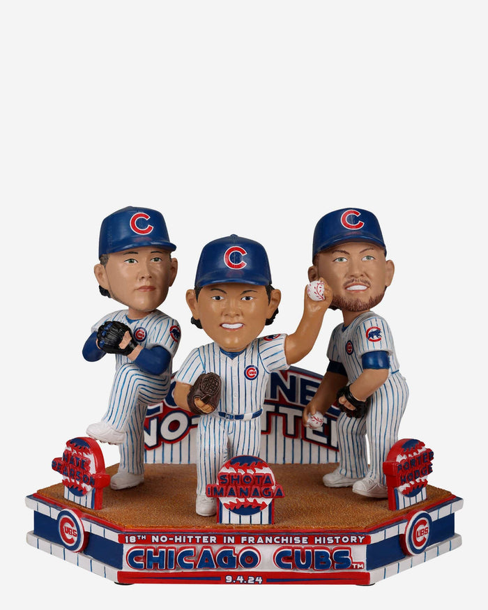 Chicago Cubs Combined No Hitter Mini Bobblehead Scene FOCO - FOCO.com