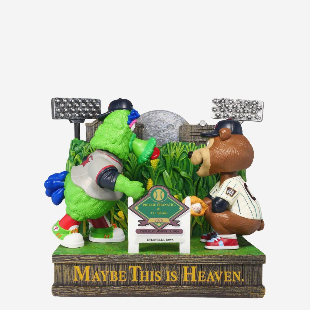 Philadelphia Phillies & Minnesota Twins 2026 Dyersville Maybe This is Heaven Mascot Dual Bobblehead FOCO - FOCO.com