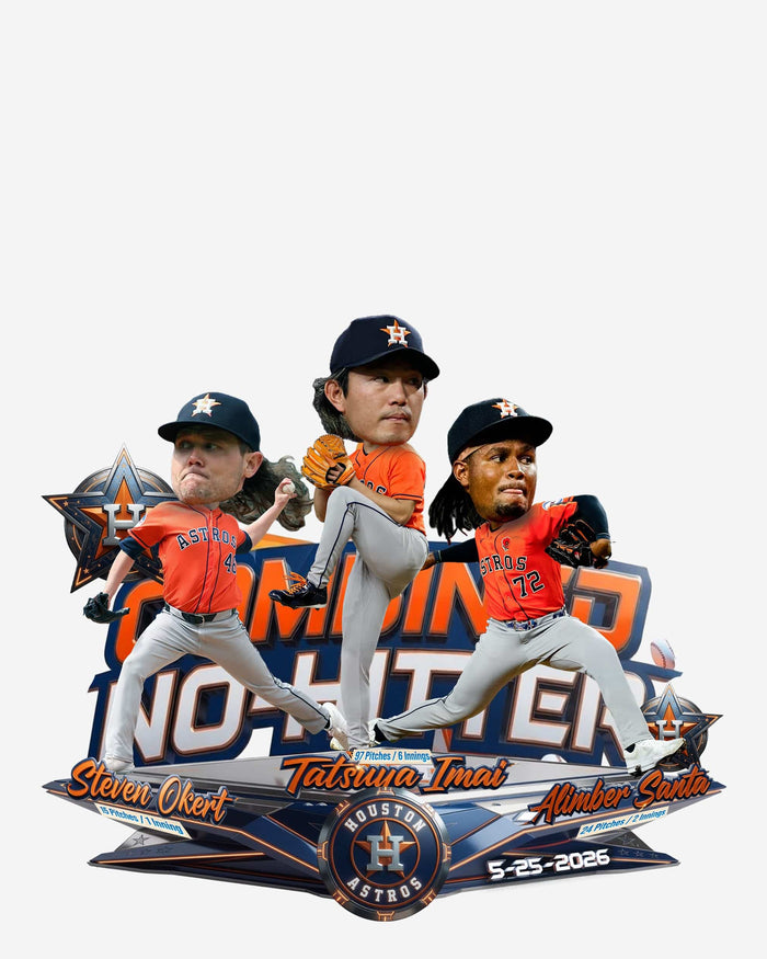 Houston Astros Combined No Hitter Mini Bobblehead Scene FOCO - FOCO.com