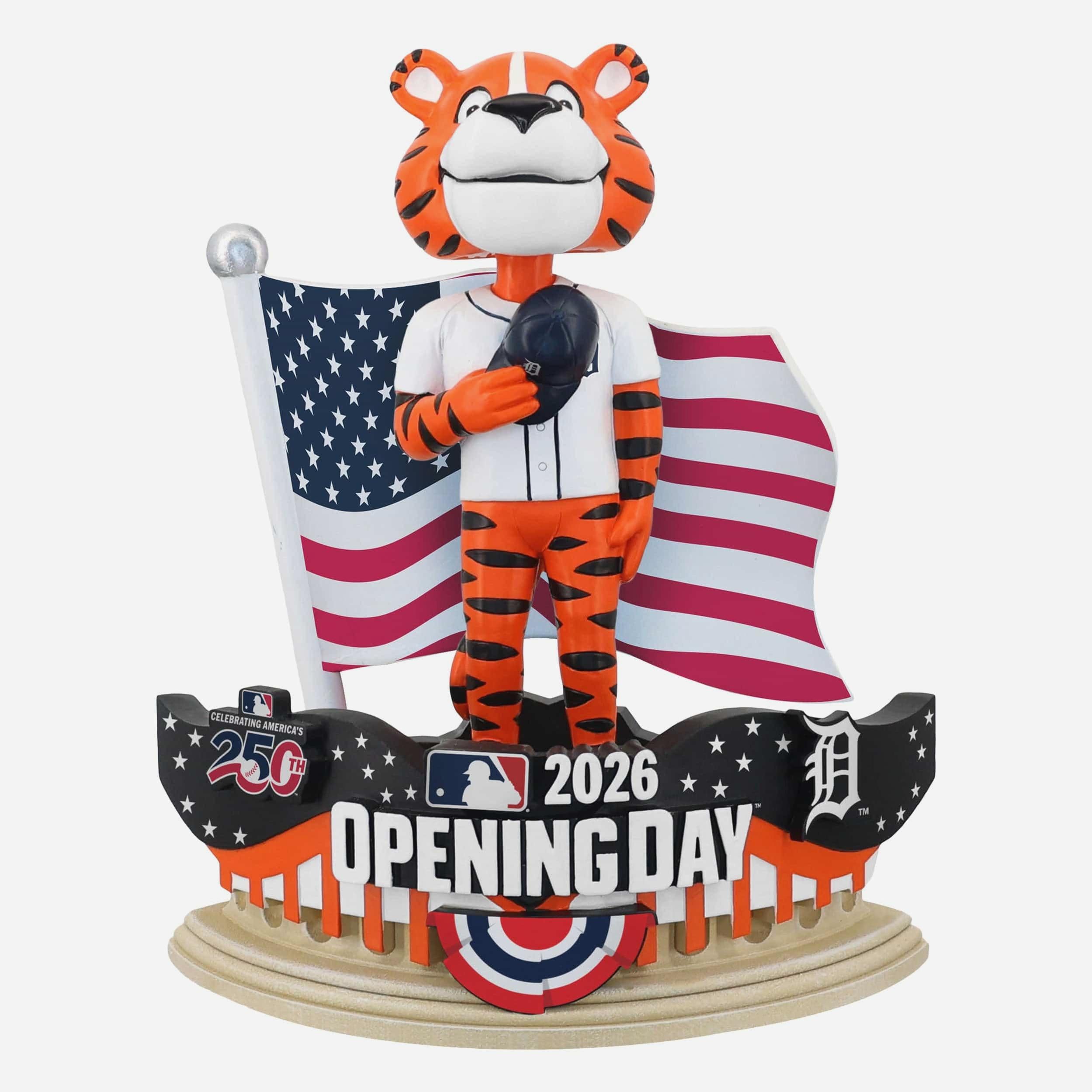 Detroit tigers ブロンズ像　置物 Paws Detroit Tigers 2026 Opening Day Mascot Bobblehead FOCO
