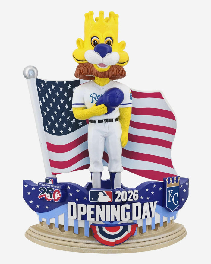 Sluggerrr Kansas City Royals 2026 Opening Day Mascot Bobblehead FOCO - FOCO.com