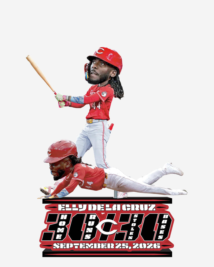 Elly De La Cruz Cincinnati Reds 30/30 Club  Mini Bobblehead Scene