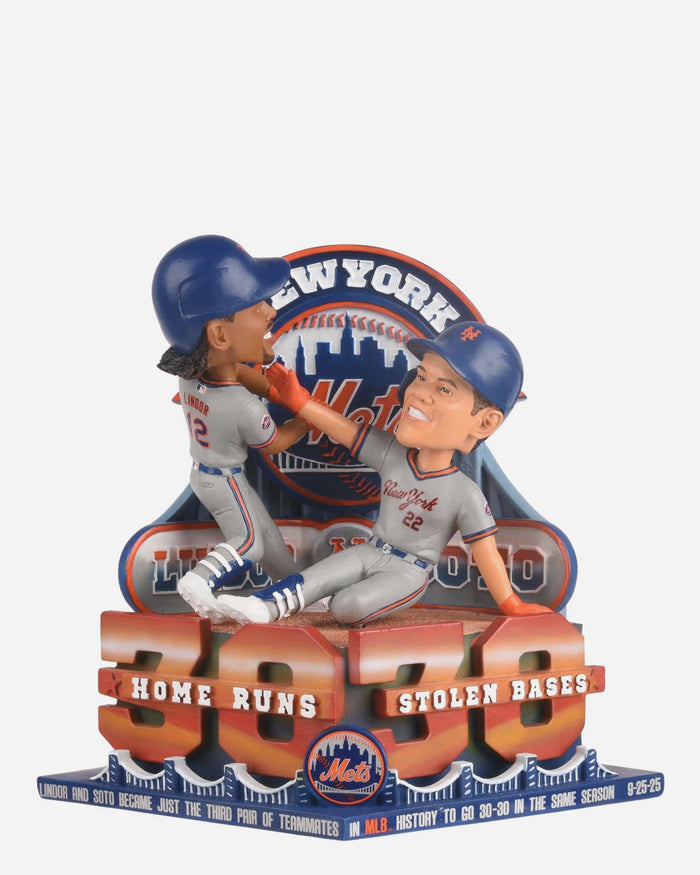 Juan Soto & Francisco Lindor New York Mets 30/30 Dual Bobblehead FOCO - FOCO.com