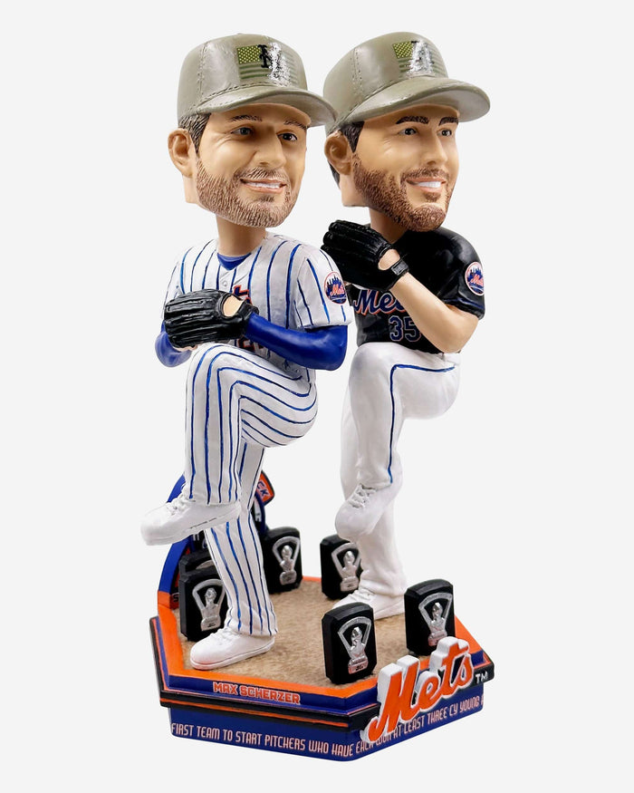 Max Scherzer & Justin Verlander New York Mets 3x Cy Coung Award Doubleheader Dual Bobblehead FOCO - FOCO.com