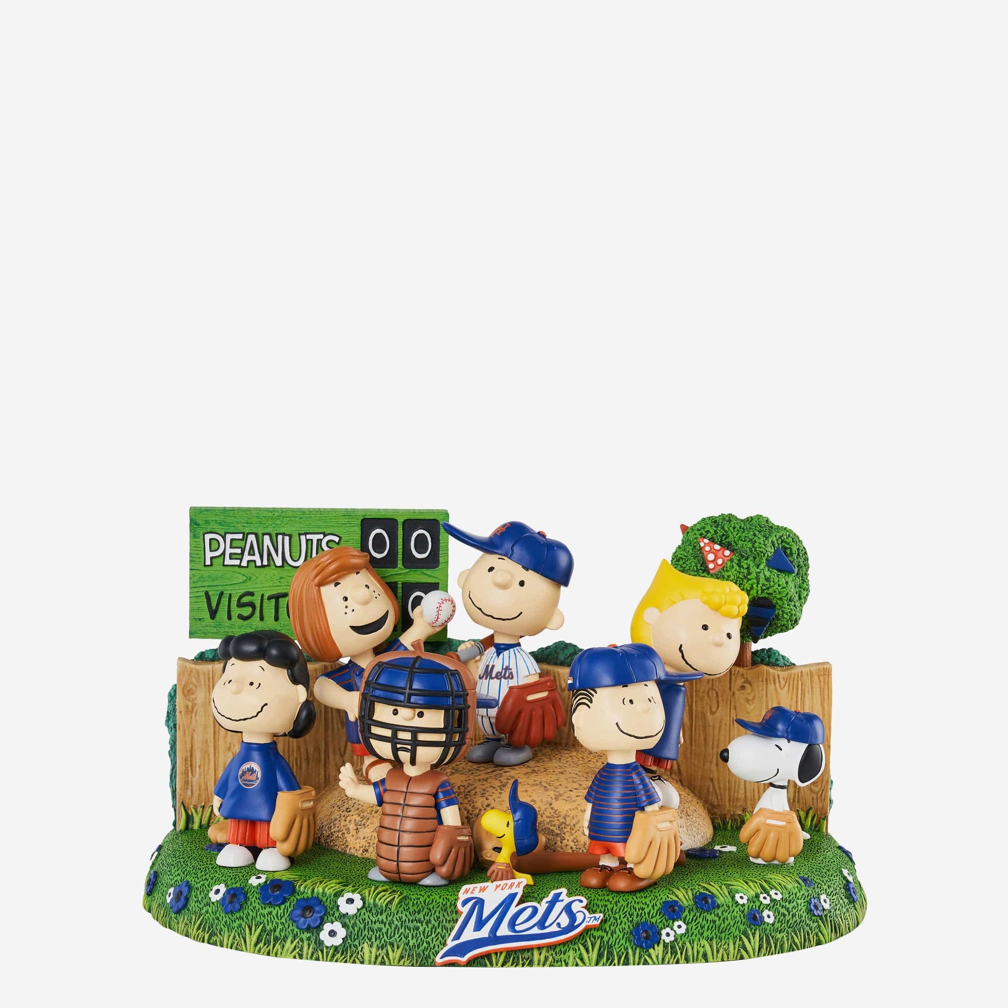 New York Mets Peanuts Gang Baseball Field Mini Bobblehead Scene FOCO