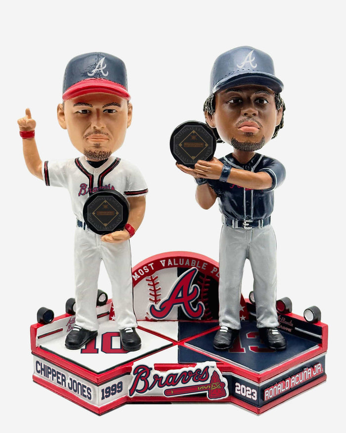 Chipper Jones & Ronald Acuna Jr Atlanta Braves MVP Winners Then and Now Bobblehead FOCO - FOCO.com