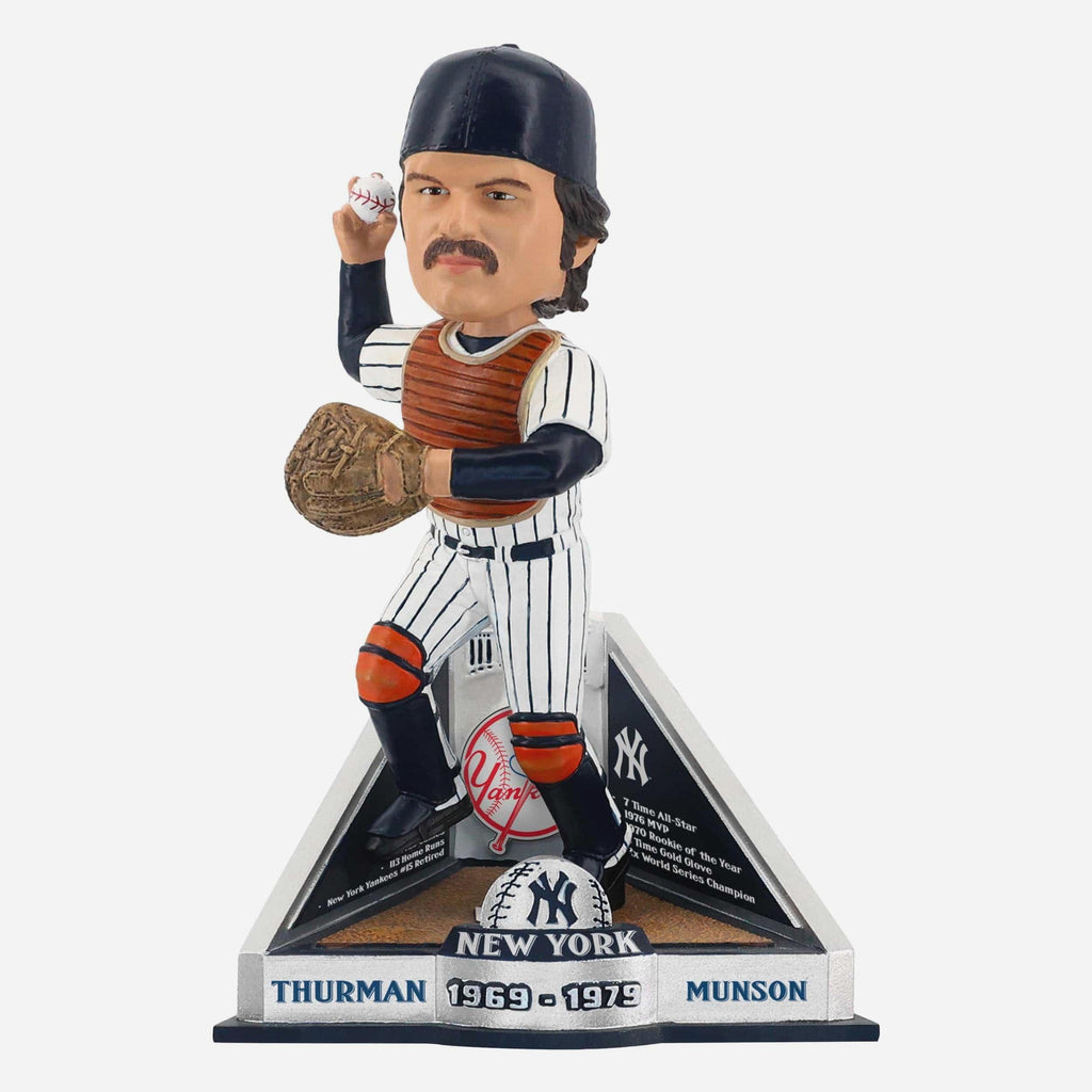 Thurman Munson New York Yankees Career Stats Bobblehead FOCO - FOCO.com