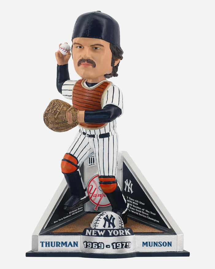 Thurman Munson New York Yankees Career Stats Bobblehead FOCO - FOCO.com