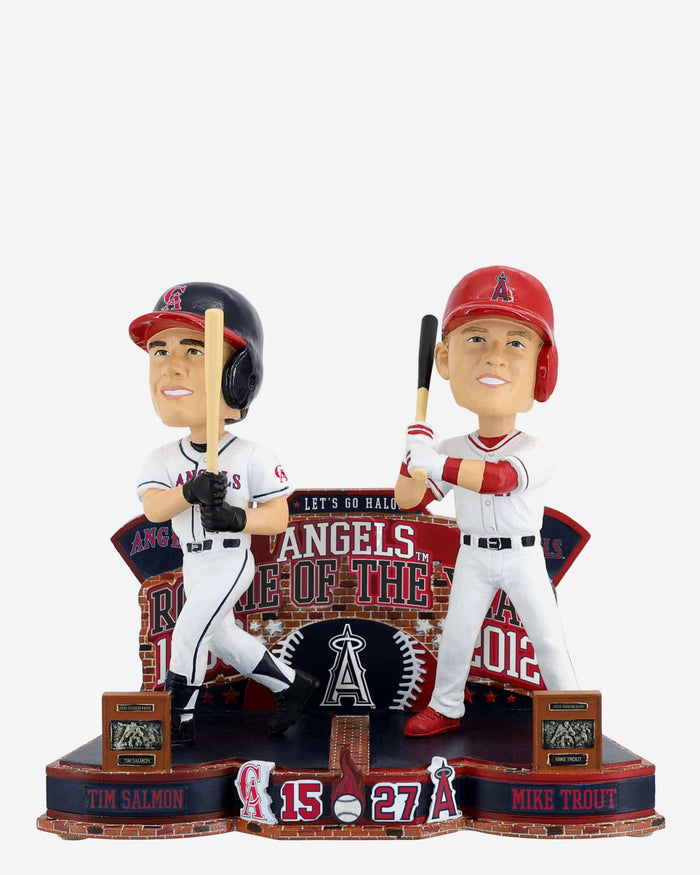 Tim Salmon & Mike Trout Los Angeles Angels 1993 & 2012 Rookie of the Year Then and Now Bobblehead FOCO - FOCO.com