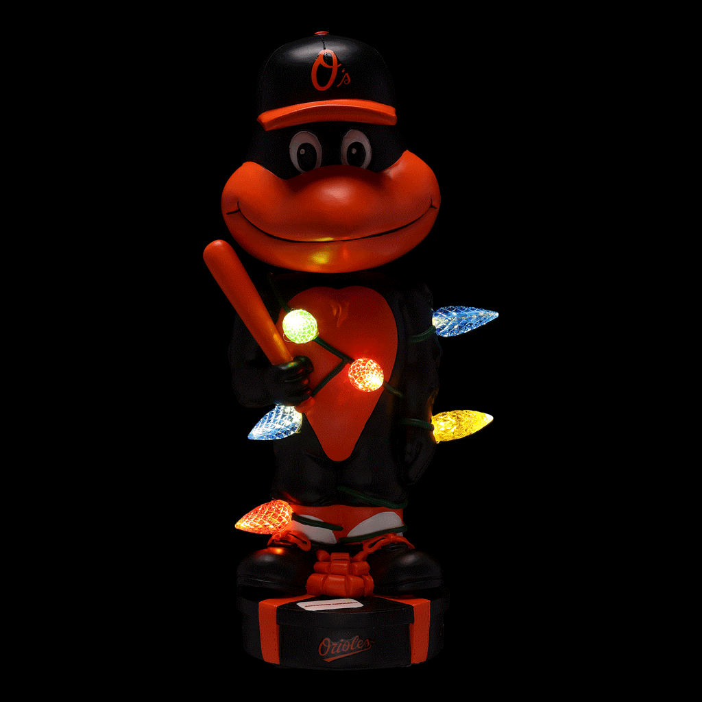 The Oriole Bird Baltimore Orioles Holiday Lights Mascot Bobblehead FOCO