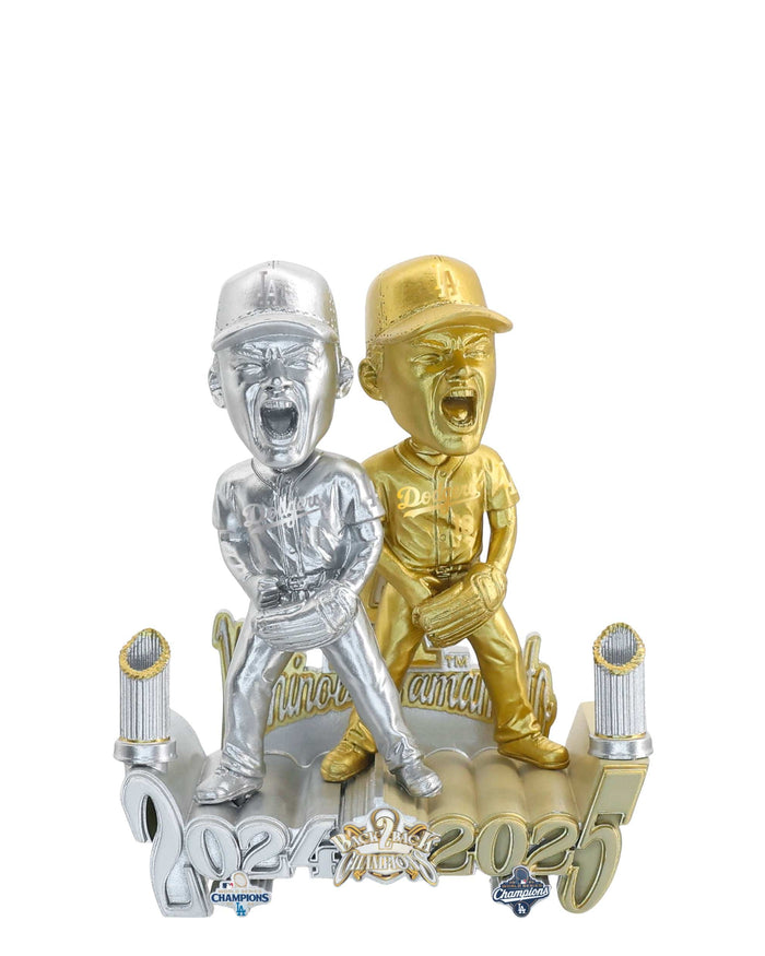 Yoshinobu Yamamoto Los Angeles Dodgers 2025 Back To Back World Series Champions Then And Now Bobblehead