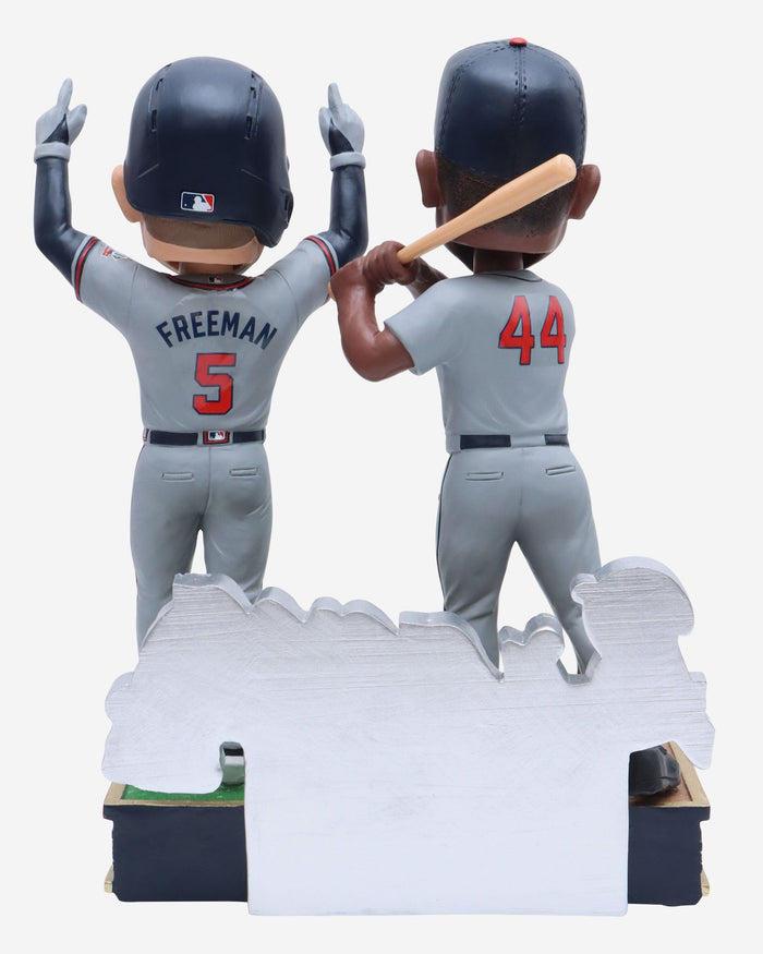 Hank Aaron & Freddie Freeman Atlanta Braves 1957 & 2021 World Series Champions Dual Bobblehead FOCO - FOCO.com