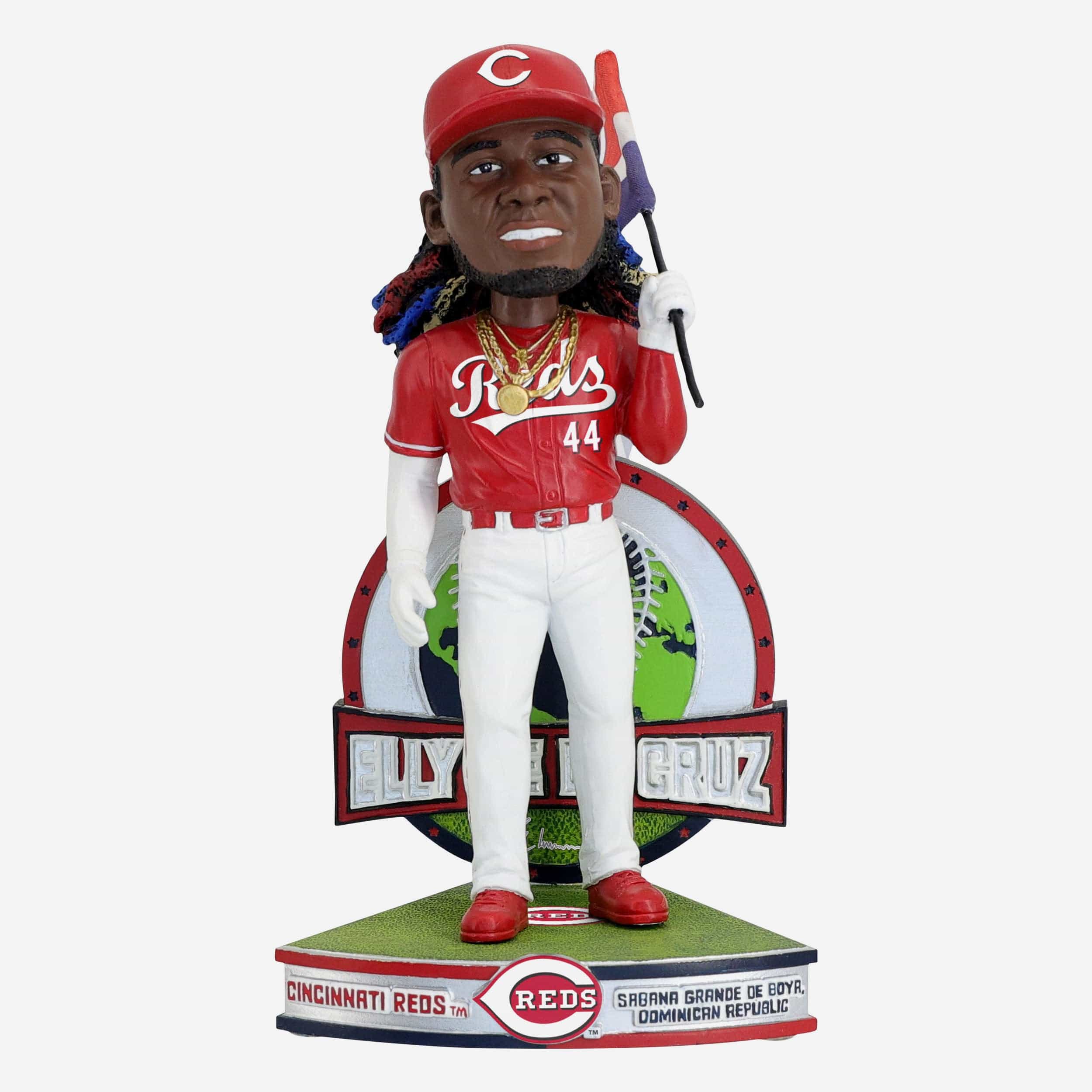 Elly De La Cruz Cincinnati Reds National Flag Bobblehead FOCO
