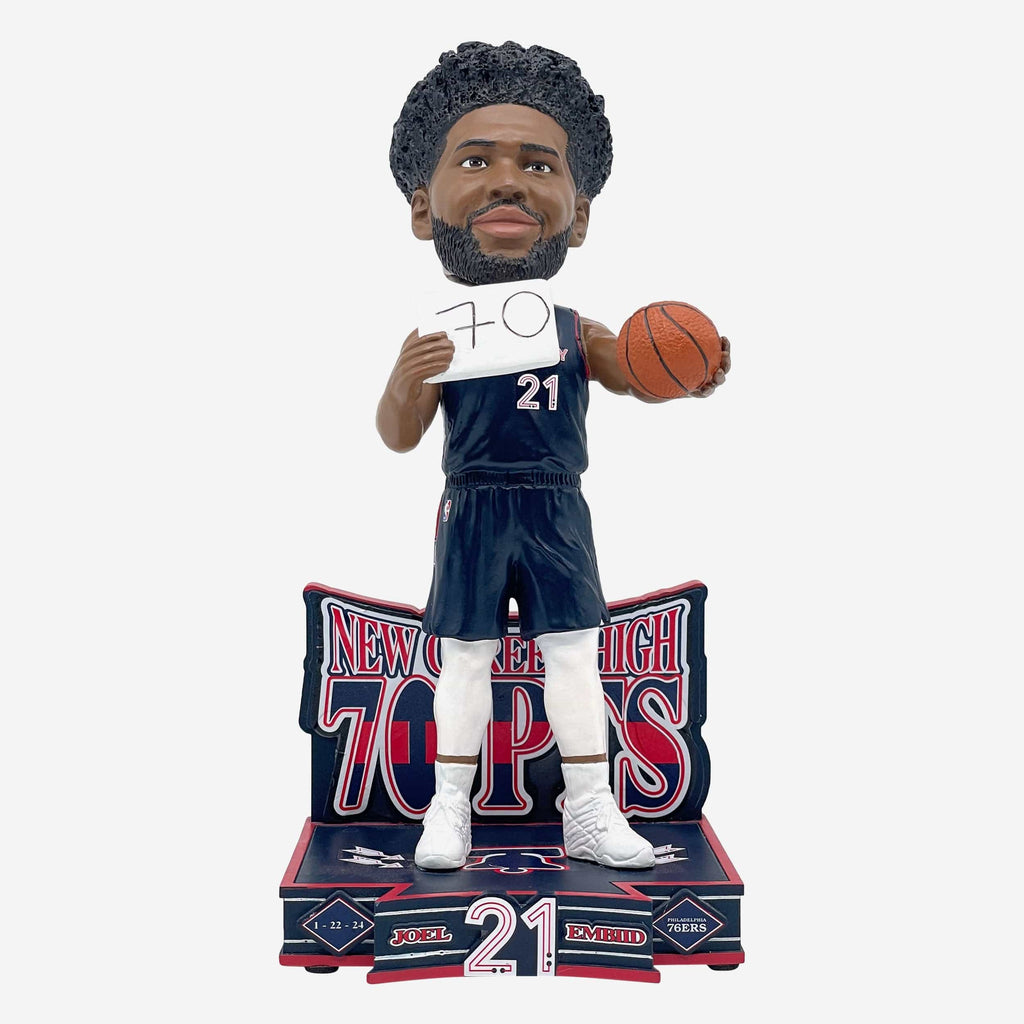 Joel Embiid Philadelphia 76ers 70 Point Game Bobblehead FOCO - FOCO.com