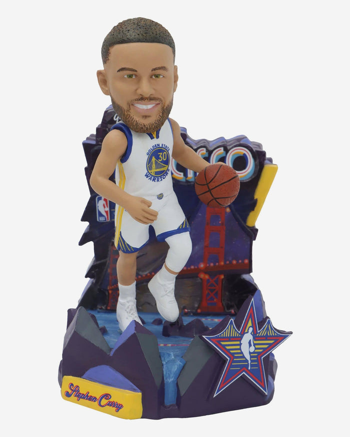 Steph Curry Golden State Warriors 2025 NBA All-Star Light Up Bridge Mini Bobblehead Scene FOCO - FOCO.com