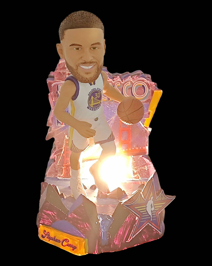 Steph Curry Golden State Warriors 2025 NBA All-Star Light Up Bridge Mini Bobblehead Scene FOCO - FOCO.com
