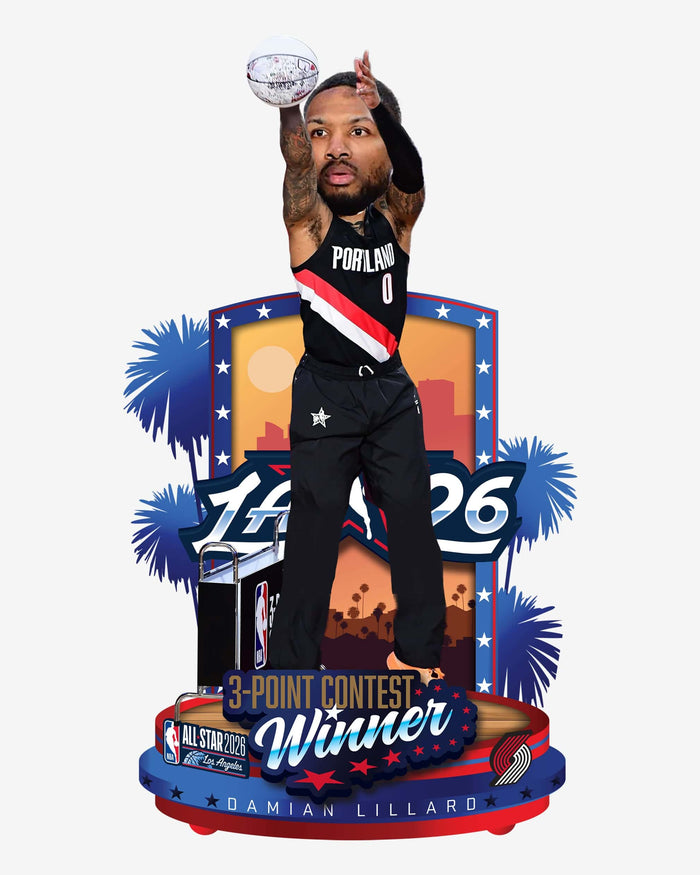 Damian Lillard Portland Trail Blazers 2026 NBA All-Star 3 Point Contest Winner Bobblehead FOCO - FOCO.com